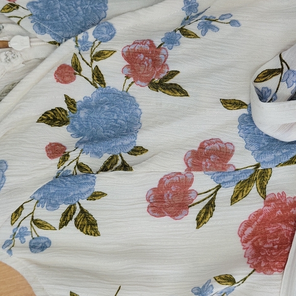 American Eagle Outfitters Cream Floral Wide Leg Jumpsuit - Picture 13 of 16